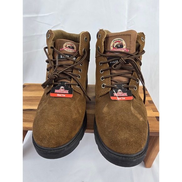 Brahma Steel Toe Work Boots Waterproof Genuine Leather Brown Men Size 10.5 - Picture 8 of 11